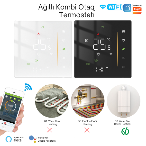 MOES WiFi Ağıllı Kombi Termostatı (GC)