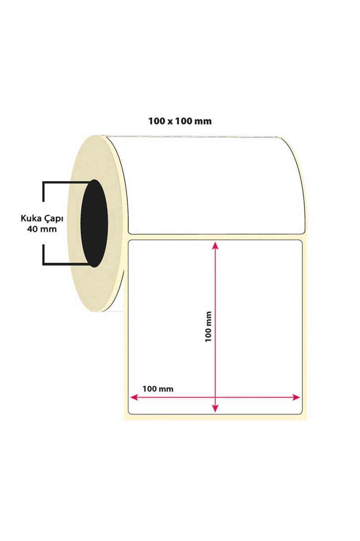 100x100 mm 500 Ədəd Termal Barkod Etiket Rulonu