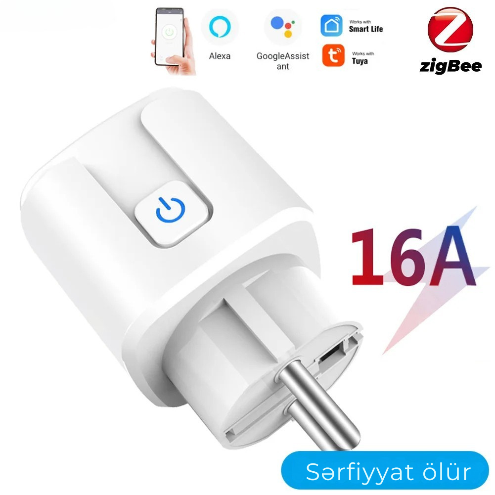 Ağıllı ZigBee Elektrik Keçidi 16A Sərfiyyata nəzarət