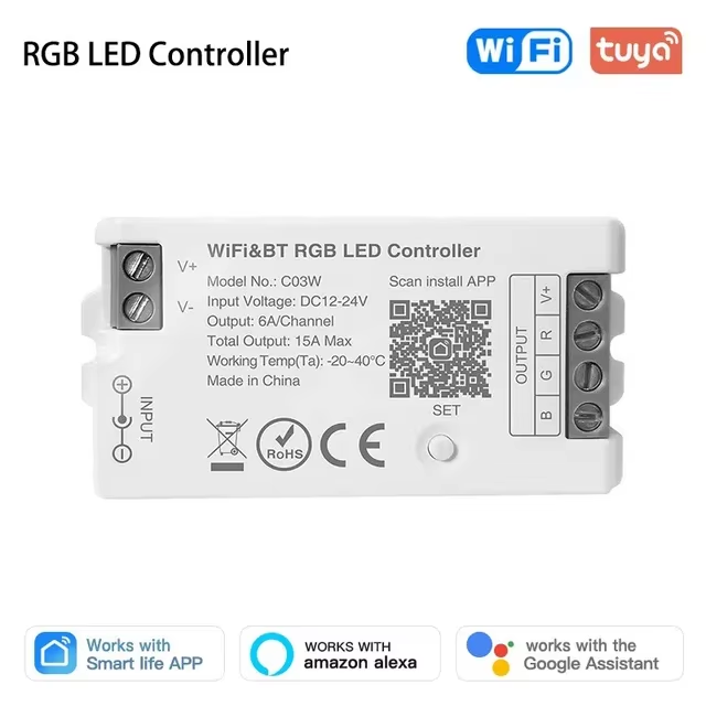 RGB LED zolaqlar üçün WiFi LED Kontroller - C03W