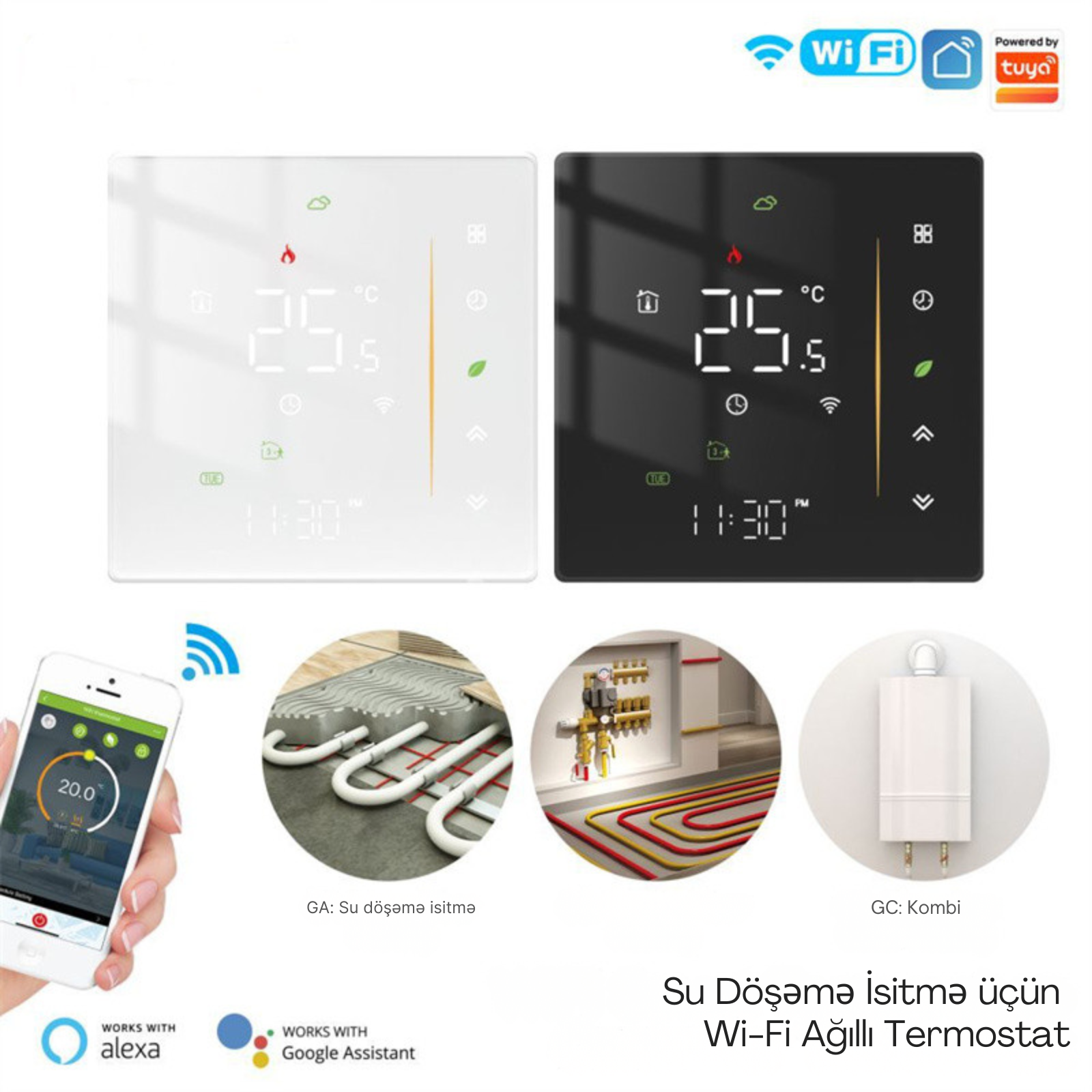 Ağıllı Su Döşəmə İstilik Termostatı Tuya WiFi
