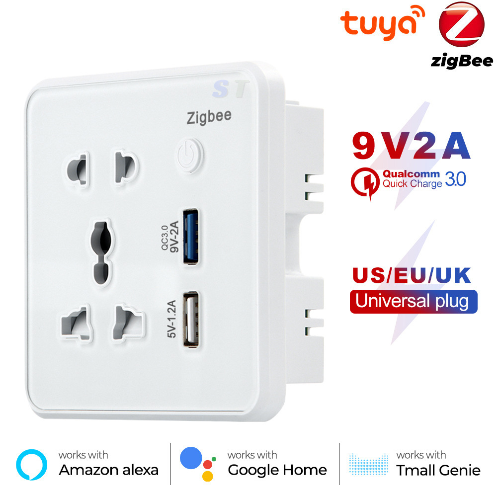 ZigBee Elektrik yuvası şəffaf, USB ilə Ağ